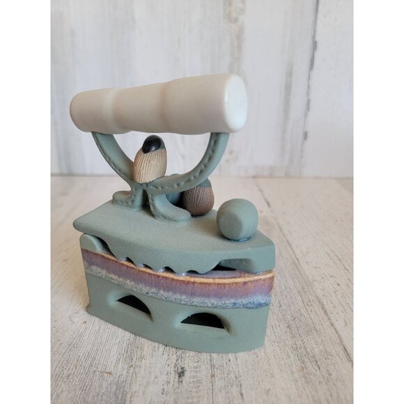 Rustic ceramic bird nest iron spring unique decor - Picture 8 of 10